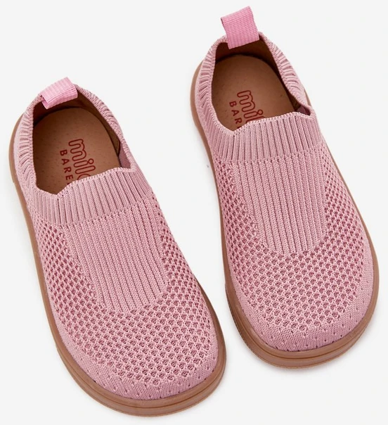 Vaikiški rožiniai megzti barefoot bateliai be suvarstymo Milami