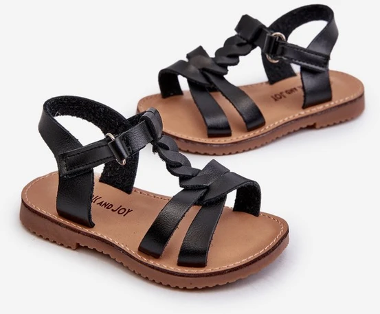 Vaikiški Sarniema sandalai su Velcro užsegimu, juodi