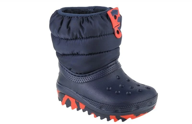 Vaikiški sniego batai Crocs Classic Neo Puff Boot, tamsiai mėlyni
