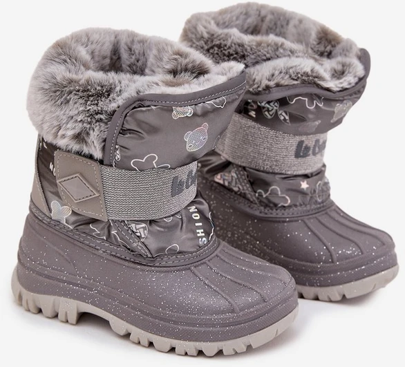 Vaikiški sniego batai pilki su pūkine apykakle Lee Cooper