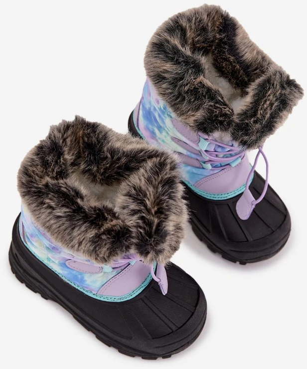 Vaikiški sniego batai violetiniai su pūkeliu ir elastiniu Lee Cooper