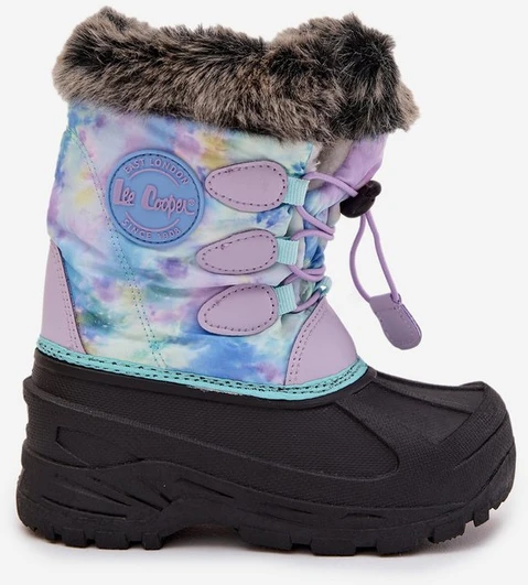 Vaikiški sniego batai violetiniai su pūkeliu ir elastiniu Lee Cooper