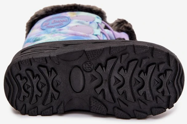Vaikiški sniego batai violetiniai su pūkeliu ir elastiniu Lee Cooper
