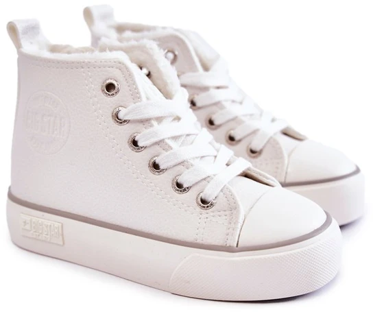 Vaikiški sportbačiai su užtrauktuku Big Star balti