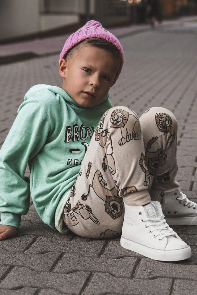 Vaikiški sportbačiai su užtrauktuku Big Star balti