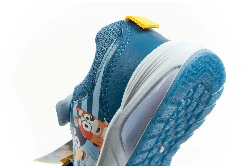 Vaikiški sportiniai bateliai Leomil Bluey, lengvi, su „Velcro“ užsegimu, LED lemputėmis, mėlyni