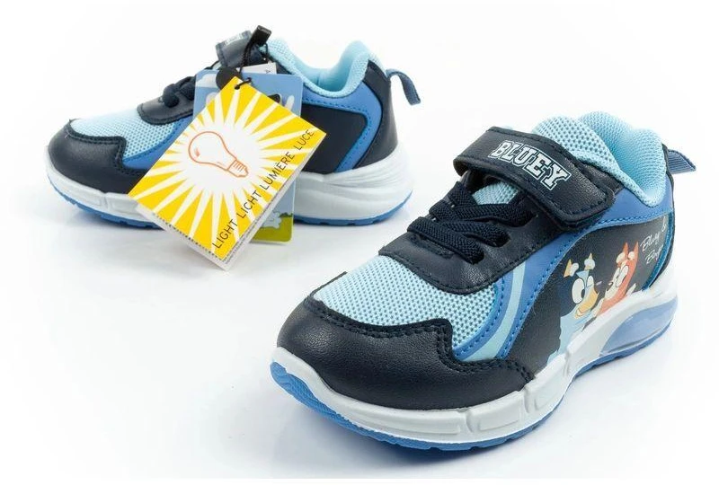 Vaikiški sportiniai bateliai Leomil Bluey su LED lemputėmis ir lipdukais