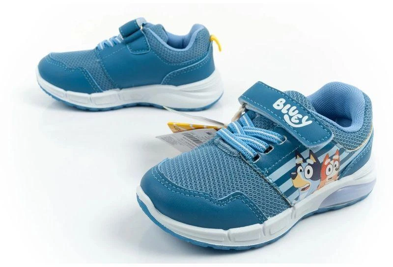Vaikiški sportiniai bateliai Leomil Bluey, lengvi, su „Velcro“ užsegimu, LED lemputėmis, mėlyni