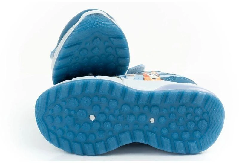 Vaikiški sportiniai bateliai Leomil Bluey, lengvi, su „Velcro“ užsegimu, LED lemputėmis, mėlyni