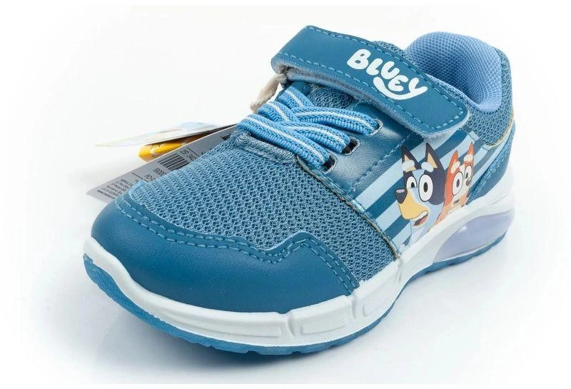 Vaikiški sportiniai bateliai Leomil Bluey, lengvi, su „Velcro“ užsegimu, LED lemputėmis, mėlyni