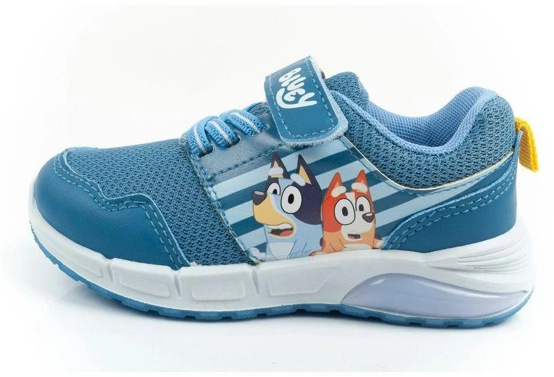 Vaikiški sportiniai bateliai Leomil Bluey, lengvi, su „Velcro“ užsegimu, LED lemputėmis, mėlyni