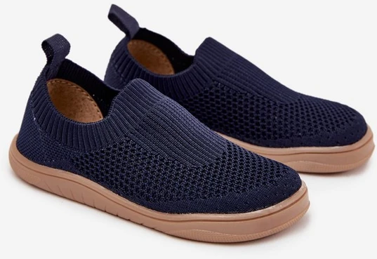 Vaikiški tamsiai mėlyni megzti barefoot bateliai Milami