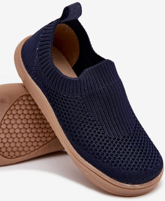 Vaikiški tamsiai mėlyni megzti barefoot bateliai Milami