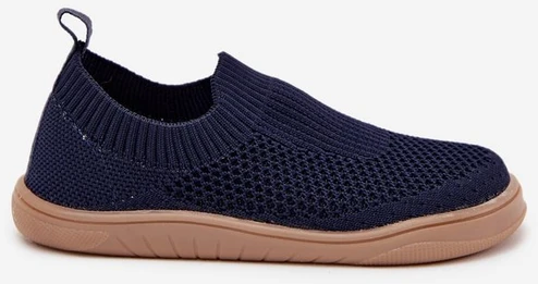 Vaikiški tamsiai mėlyni megzti barefoot bateliai Milami