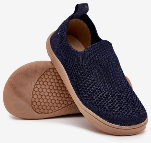 Vaikiški tamsiai mėlyni megzti barefoot bateliai Milami