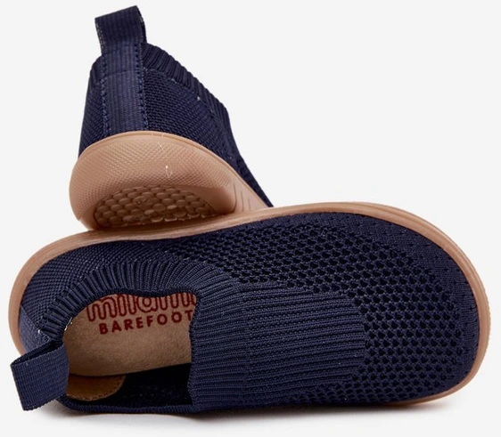 Vaikiški tamsiai mėlyni megzti barefoot bateliai Milami