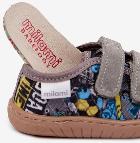 Vaikiškos barefoot šlepetės berniukams Milami, pilkos
