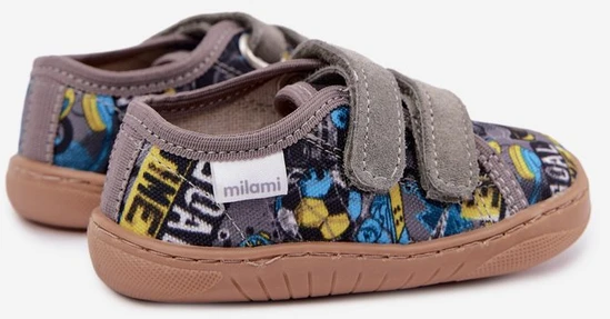 Vaikiškos barefoot šlepetės berniukams Milami, pilkos