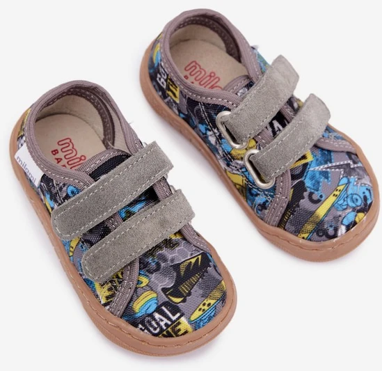 Vaikiškos barefoot šlepetės berniukams Milami, pilkos