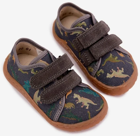 Vaikiškos barefoot šlepetės Froddo, pilkos