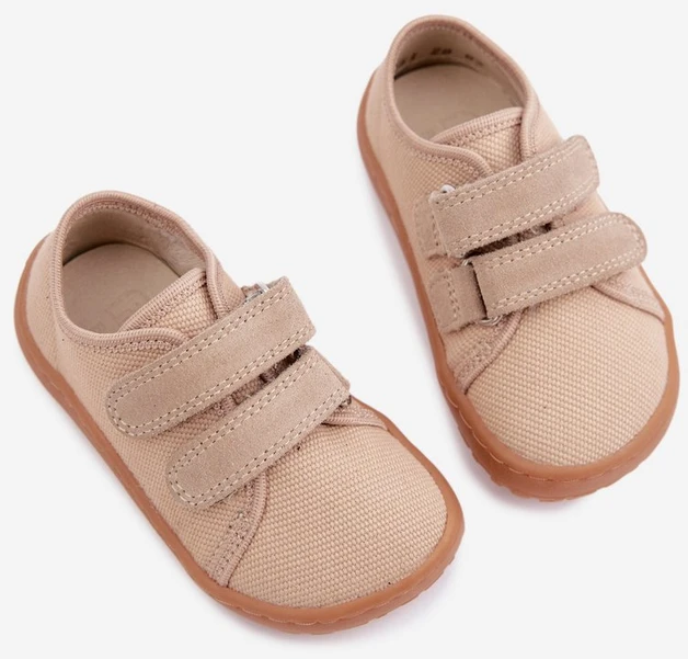 Vaikiškos barefoot šlepetės Froddo, smėlio spalvos