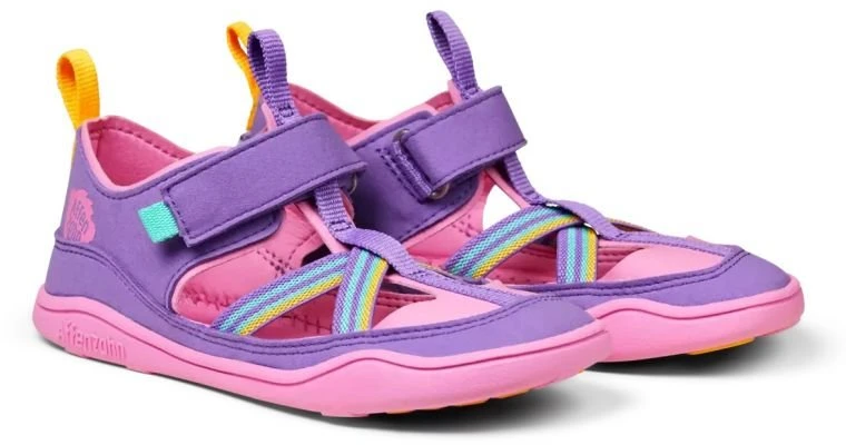 Vaikiškos barefoot tipo basutės su lipukais Affenzahn Breezy Toucan