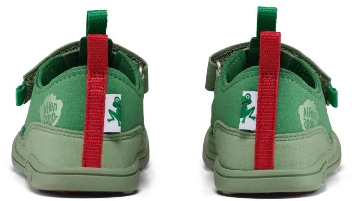 Vaikiškos barefoot tipo basutės su lipukais Affenzahn Breezy Frog