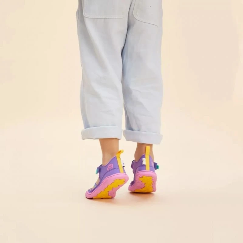 Vaikiškos barefoot tipo basutės su lipukais Affenzahn Breezy Toucan