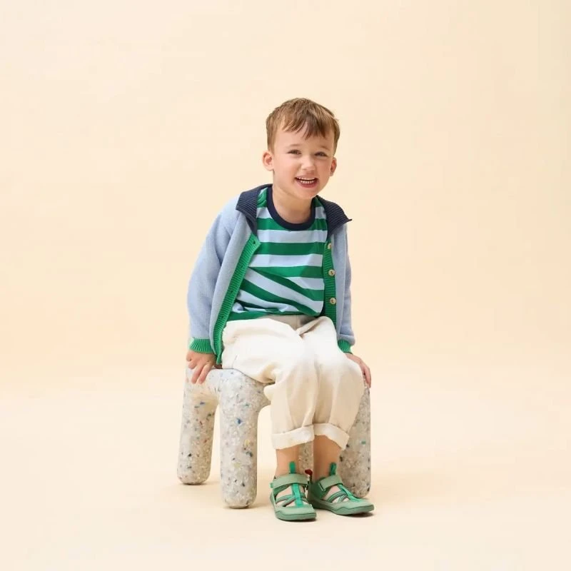 Vaikiškos barefoot tipo basutės su lipukais Affenzahn Breezy Frog