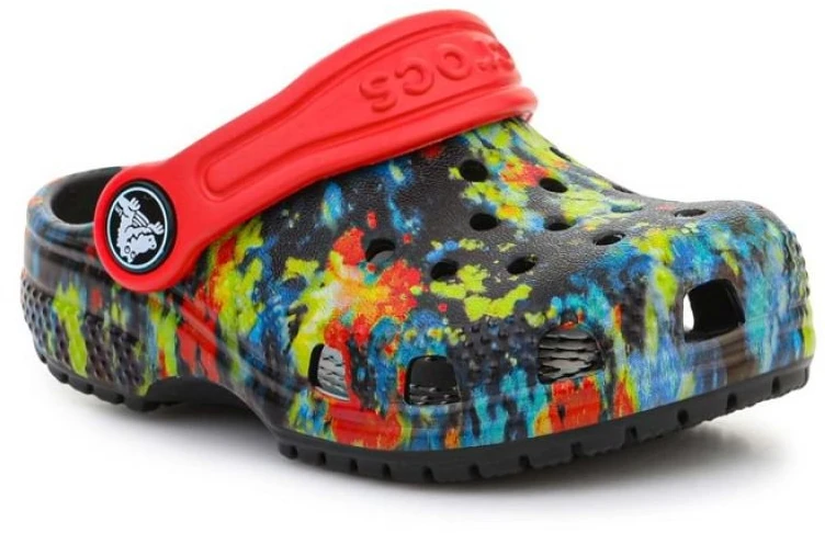 Vaikiškos klumpės su abstrakčiu raštu Crocs Classic Tie Dye Graphic, įvairiaspalvės
