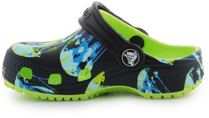 Vaikiškos klumpės su gamtos motyvu Crocs Classic Meta Scape, žalios ir įvairiaspalvės