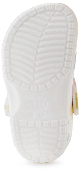 Vaikiškos klumpės su varlių, šunų, kačių ir triušių motyvais Crocs, kreidos spalvos