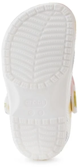 Vaikiškos klumpės su varlių, šunų, kačių ir triušių motyvais Crocs, kreidos spalvos