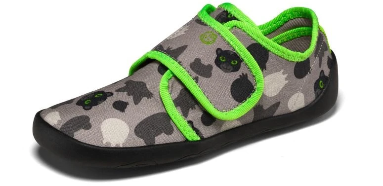 Vaikiškos medvilninės barefoot tipo šlepetės Affenzahn Movy Panther
