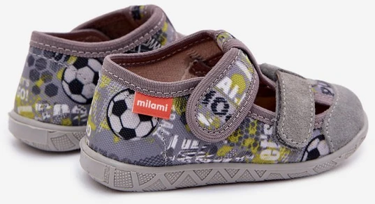 Vaikiškos Milami šlepetės su velcro užsegimais, pilkos