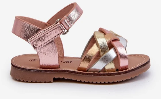 Vaikiškos sandalės su Velcro“ užsegimu ir spalvotomis susipynusiomis juostomis Dianttha“