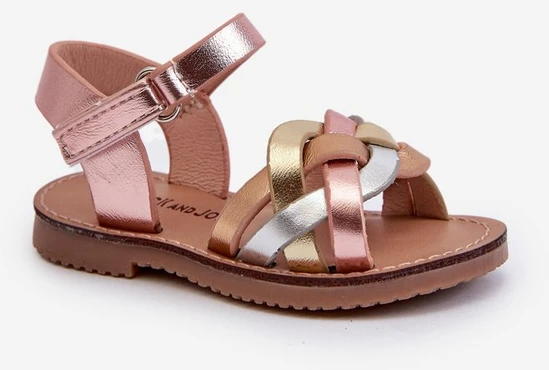 Vaikiškos sandalės su Velcro“ užsegimu ir spalvotomis susipynusiomis juostomis Dianttha“
