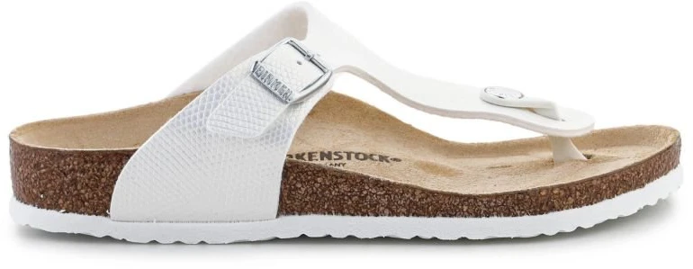 Vaikiškos šlepetės per pirštą Birkenstock Gizeh BS, baltos
