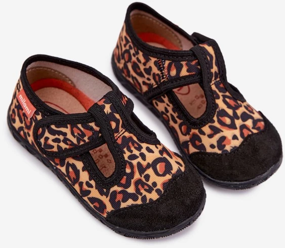 Vaikiškos šlepetės su lipduku Milami, leopardinio rašto