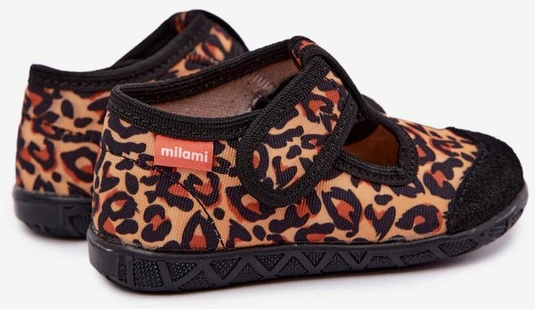 Vaikiškos šlepetės su lipduku Milami, leopardinio rašto