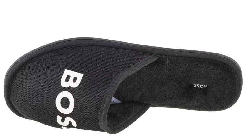 Vaikiškos šlepetės su logotipu Boss, juodos