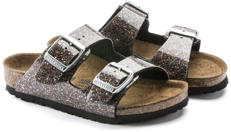 Vaikiškos šlepetės su sagtimis Birkenstock Arizona, žėrinčios