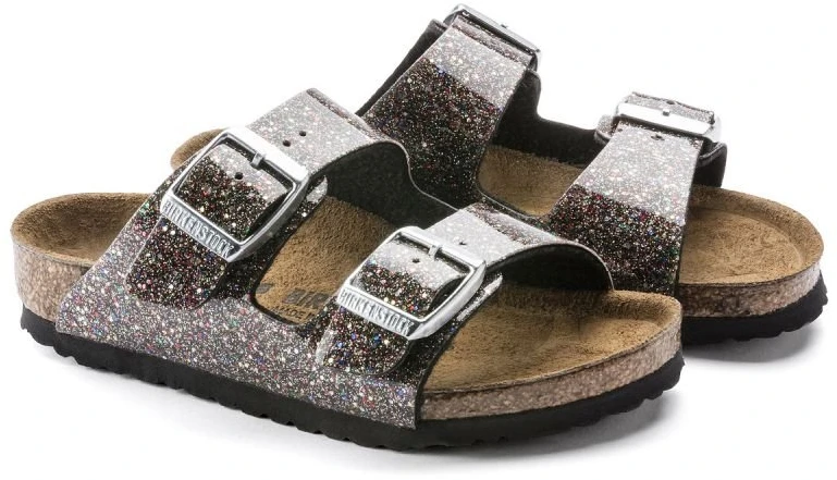 Vaikiškos šlepetės su sagtimis Birkenstock Arizona, žėrinčios