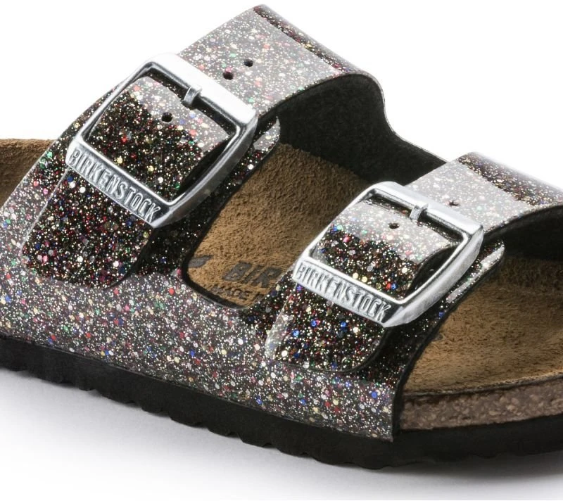 Vaikiškos šlepetės su sagtimis Birkenstock Arizona, žėrinčios