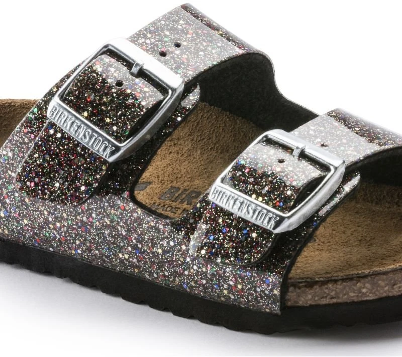 Vaikiškos šlepetės su sagtimis Birkenstock Arizona, žėrinčios