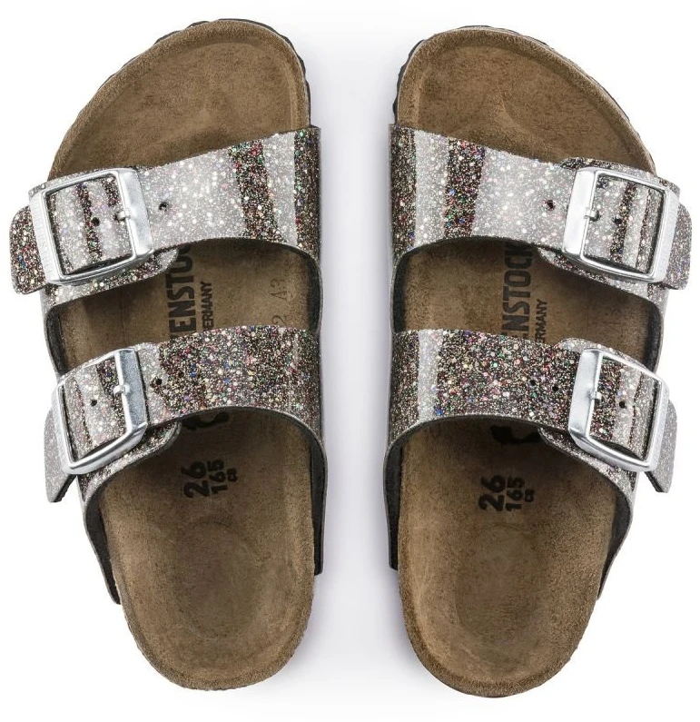 Vaikiškos šlepetės su sagtimis Birkenstock Arizona, žėrinčios