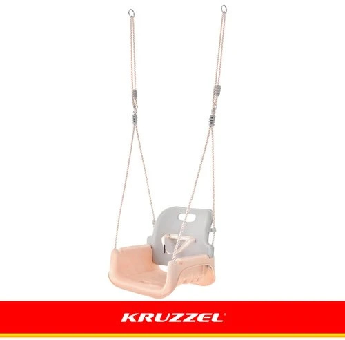 Kruzzel 3-in-1 pilka-beige children's swing