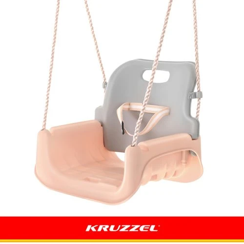 Kruzzel 3-in-1 pilka-beige children's swing