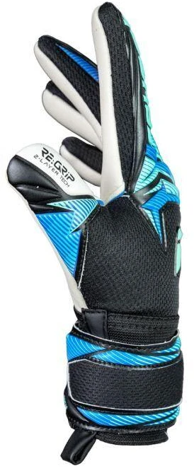 Vaikiškos vartininko pirštinės Reusch Attrakt RE:Grip NC, juodos ir mėlynos, 5672535 7272