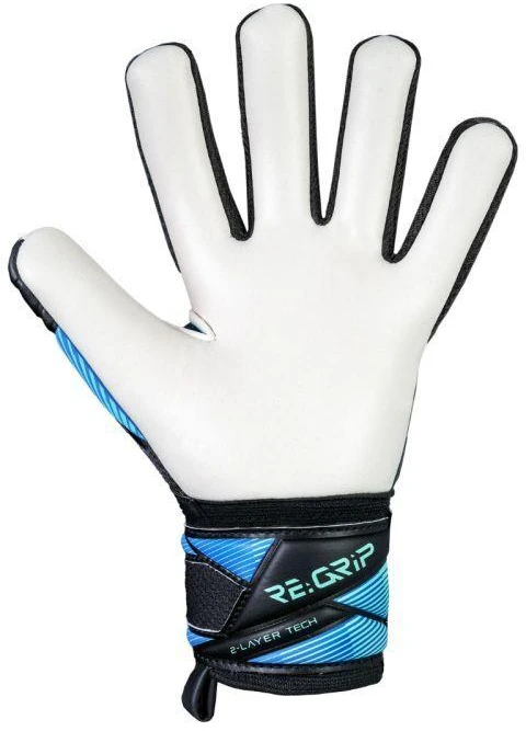 Vaikiškos vartininko pirštinės Reusch Attrakt RE:Grip NC, juodos ir mėlynos, 5672535 7272